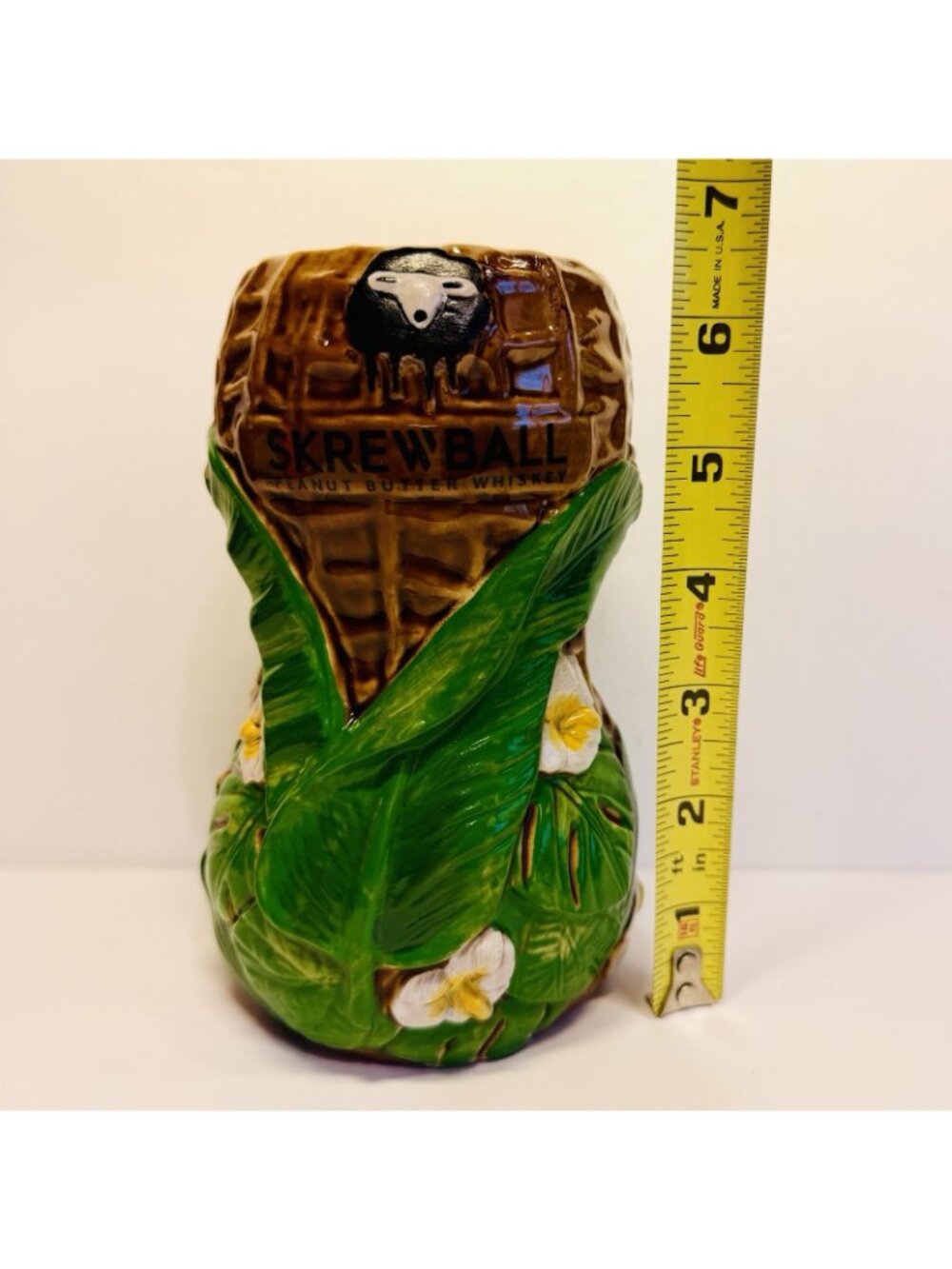 Skrewball Peanut Butter Whiskey Tiki Mug Large 6.5" Height Tropical Floral - Picture 9 of 12